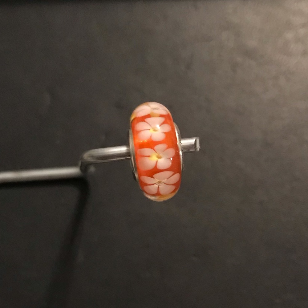 Orange Pandora murano charm